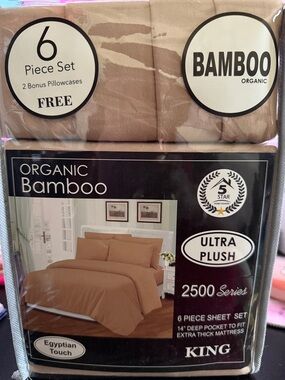 BAMBOO King Sheet Set in Taupe - 6 Piece Ultra Plush 3